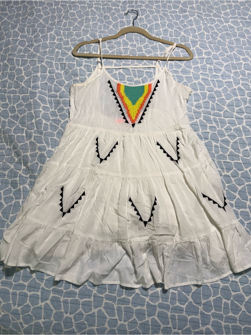 Lulumari Women’s White Embroidered Coverup or Sundress Size Medium